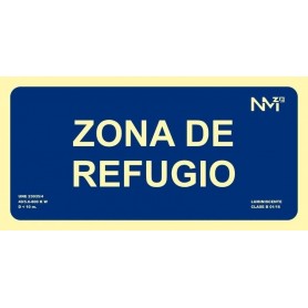 EVACUACIÓN ZONA DE REFUGIO Señal de evacuación fotoluminiscente, pvc, 150x300mm ISO 7010:2012 Cat B