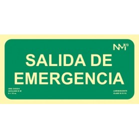 copy of SALIDA DE EMERGENCIA Señal de evacuación fotoluminiscente, pvc, 594x210mm ISO 7010:2012 Cat A