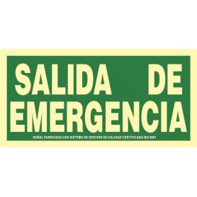 copy of SALIDA DE EMERGENCIA Señal de evacuación fotoluminiscente, pvc, 594x210mm ISO 7010:2012 Cat A