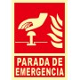 Señal PARADA DE EMERGENCIA Señal lucha contra incendios fotoluminiscente CTE/UNE  23 035