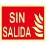 copy of SIN SALIDA Señal de evacuación fotoluminiscente, aluminio, 297x105mm, CTE/UNE 23 035 Cat B