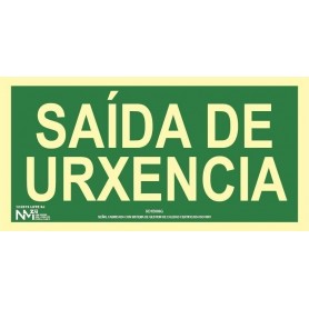 copy of SAIDA DE URXENCIA Señal de evacuación fotoluminiscente, pvc, 594x297mm ISO 7010:2012 Cat B