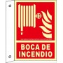 Señal BANDEROLA BOCA DE INCENDIO Señal lucha contra incendios fotoluminiscente