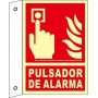 Señal BANDEROLA PULSADOR DE ALARMA Señal lucha contra incendios fotoluminiscente
