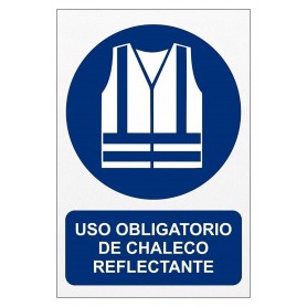 Señal USO OBLIGATORIO DE CHALECO REFLECTANTE Señal de seguridad - obligación