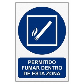 Señal PERMITIDO FUMAR DENTRO DE ESTA ZONA Señal de seguridad - obligación
