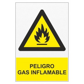 Señal PELIGRO GAS INFLAMABLE Señal de riesgo - peligro - atención