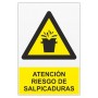Señal ATENCIÓN RIESGO DE SALPICADURAS Señal de riesgo - peligro - atención