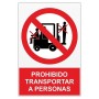 Señal PROHIBIDO TRANSPORTAR A PERSONAS Señal de prohibición - prohibido