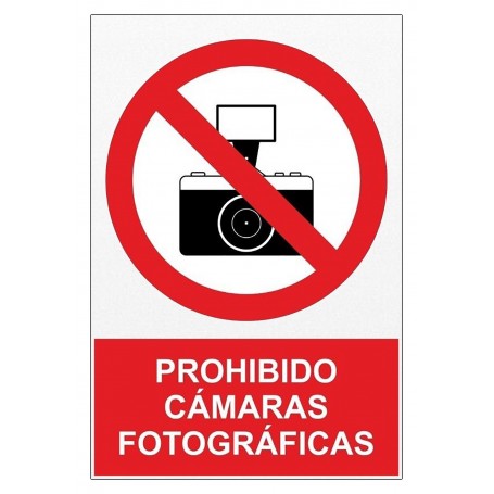 Señal PROHIBIDO CÁMARAS FOTOGRÁFICAS Señal de prohibición - prohibido