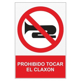 Señal PROHIBIDO TOCAR EL CLAXON Señal de prohibición - prohibido