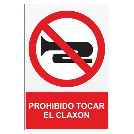 Señal PROHIBIDO TOCAR EL CLAXON Señal de prohibición - prohibido