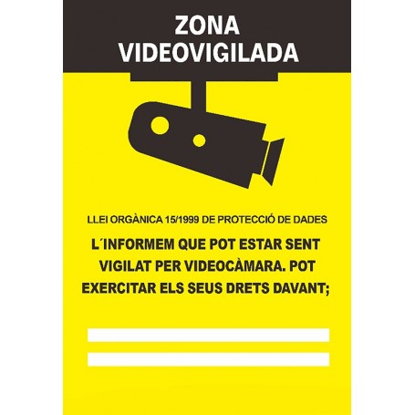 Señal ZONA VIDEOVIGILADA Señal informativa - Señal en Catalán