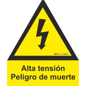 Señal TRIÁNGULO ALTA TENSIÓN PELIGRO DE MUERTE Señal de riesgo - peligro - eléctricas