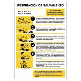 Señal RESPIRACIÓN DE SALVAMENTO PVC Señal de riesgo - peligro - eléctricas
